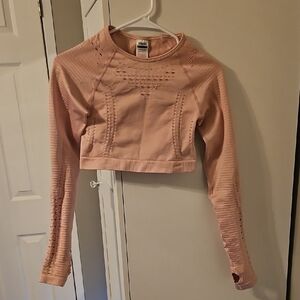 Gymshark Women's Pink Long Sleeve Crop Top
